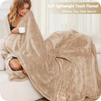 Elektrisch verwarmd deken 72" x 84" volledige maat flanellen stof met 4 verwarmingsniveaus & 10 uur automatische uitschakeling, ademend warm en wasbaar voor zacht en bed - lichtgrijs
