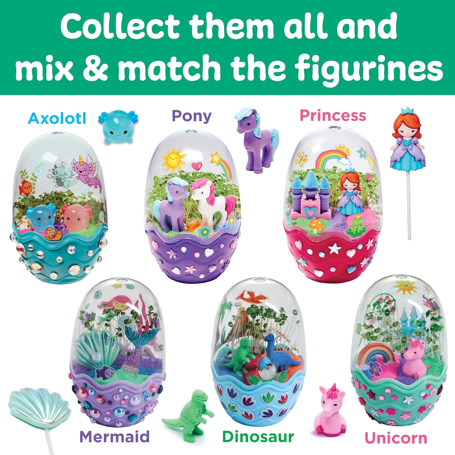 Creativity for Kids Mini Garden: Axolotl Terrarium - STEM Science Kit for Kids, Axolotl Arts and Crafts, Gifts Easter Basket Stuffers and DIY Girls Toys (Age 6+)