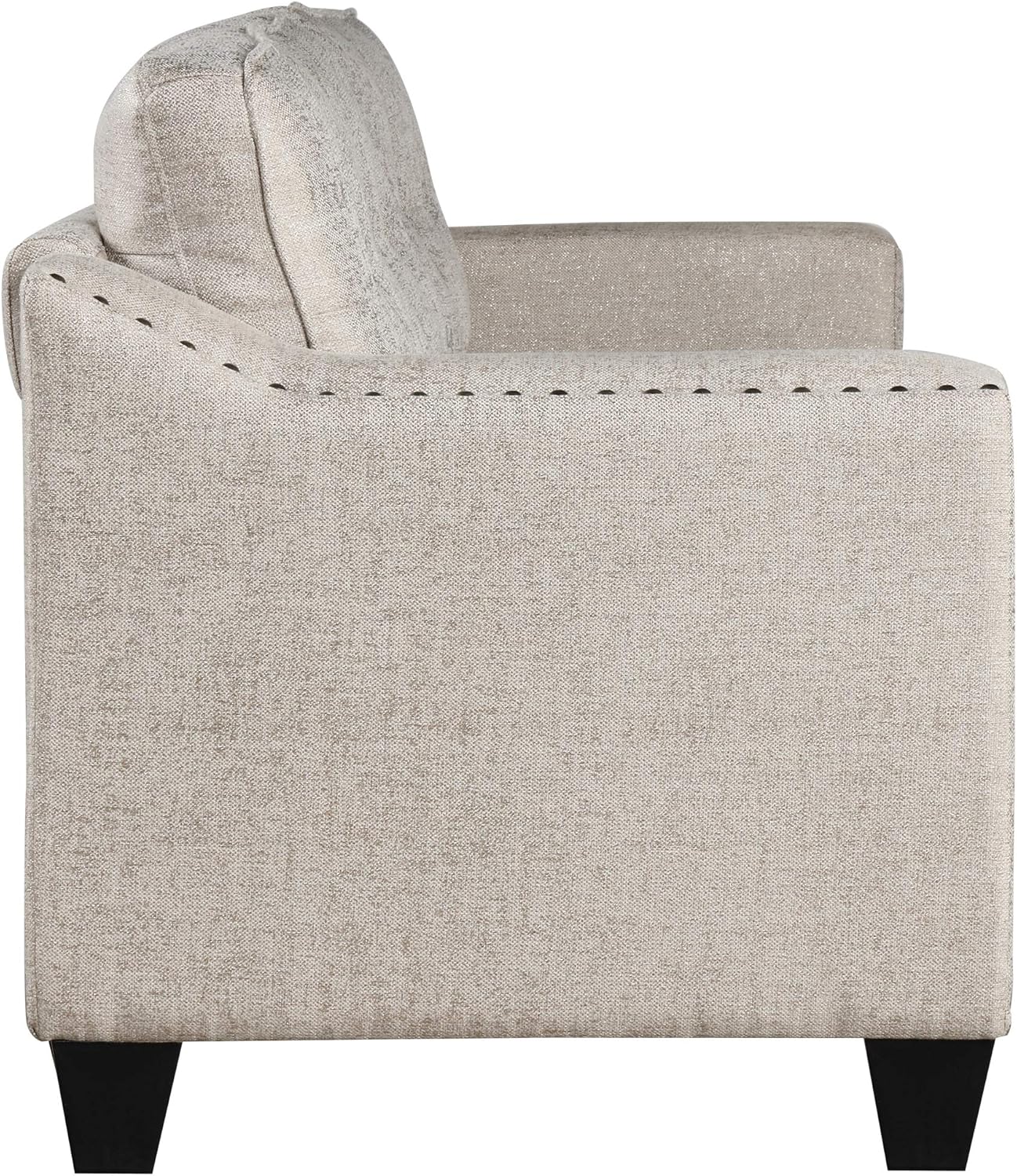 3 Pieses Mid-Century Modern Sofa Sets Linen Fabric Tufted Back Include 3 Seaters Couch, Loveseat and Armchair with Rivets Rivets for Home Apartment Office Living Room Furniture Sets