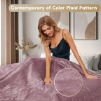 Elektrisch verwarmd deken 72" x 84" volledige maat flanellen stof met 4 verwarmingsniveaus & 10 uur automatische uitschakeling, ademend warm en wasbaar voor zacht en bed - lichtgrijs