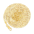 Ioka - Corrente Marinheiro Lisa de Ouro Amarelo Maciço 14K REAL 2,5mm com Fecho Lagosta - 20"