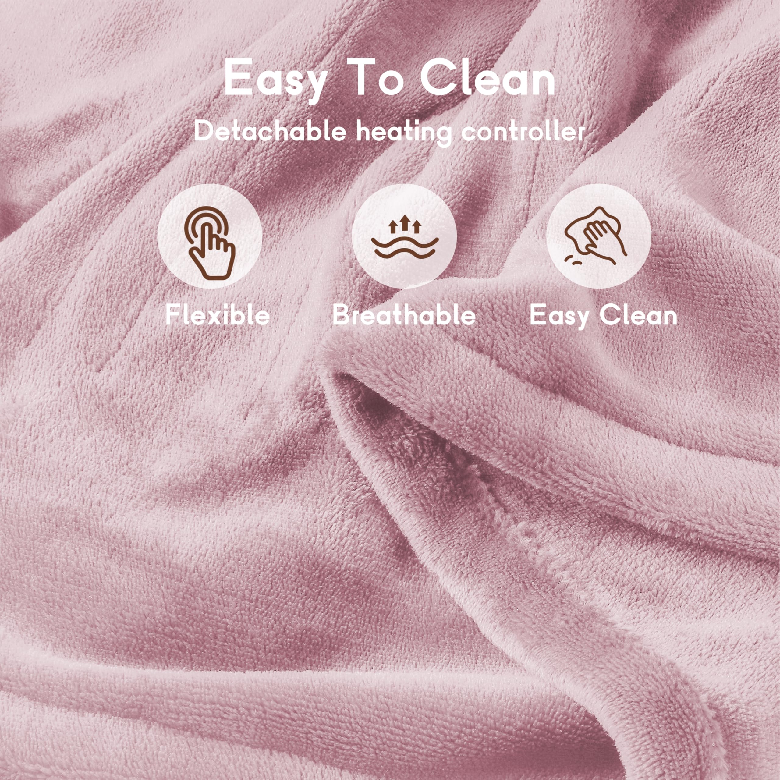 Elektrisch verwarmd deken 72" x 84" volledige maat flanellen stof met 4 verwarmingsniveaus & 10 uur automatische uitschakeling, ademend warm en wasbaar voor zacht en bed - lichtgrijs