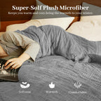 Verwarmd deken elektrisch deken plaid 50''X60'' - verwarmingsdeken met 6 warmtestanden - 2-10 uur automatische uitschakeling, ETL gecertificeerd, wasmachinebestendig (zwart)