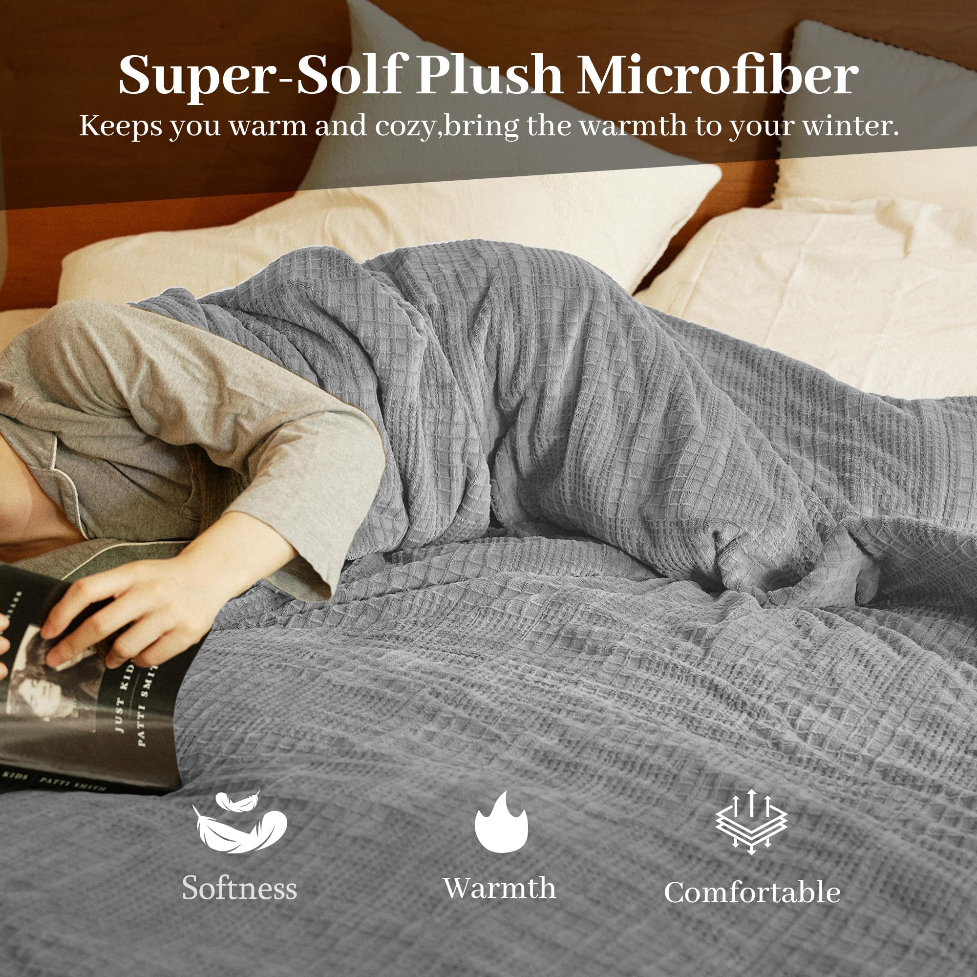 Verwarmd deken elektrisch deken plaid 50''X60'' - verwarmingsdeken met 6 warmtestanden - 2-10 uur automatische uitschakeling, ETL gecertificeerd, wasmachinebestendig (zwart)