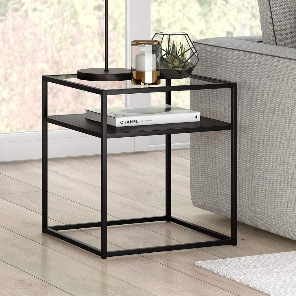 Ada 20'' Wide Square Side Table in Blackened Bronze