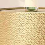 Christopher Knight Home Rache Modern Round Coffee Table with Hammered Iron, Gold, 26. 00” L x 26. 00” W x 17. 00” H