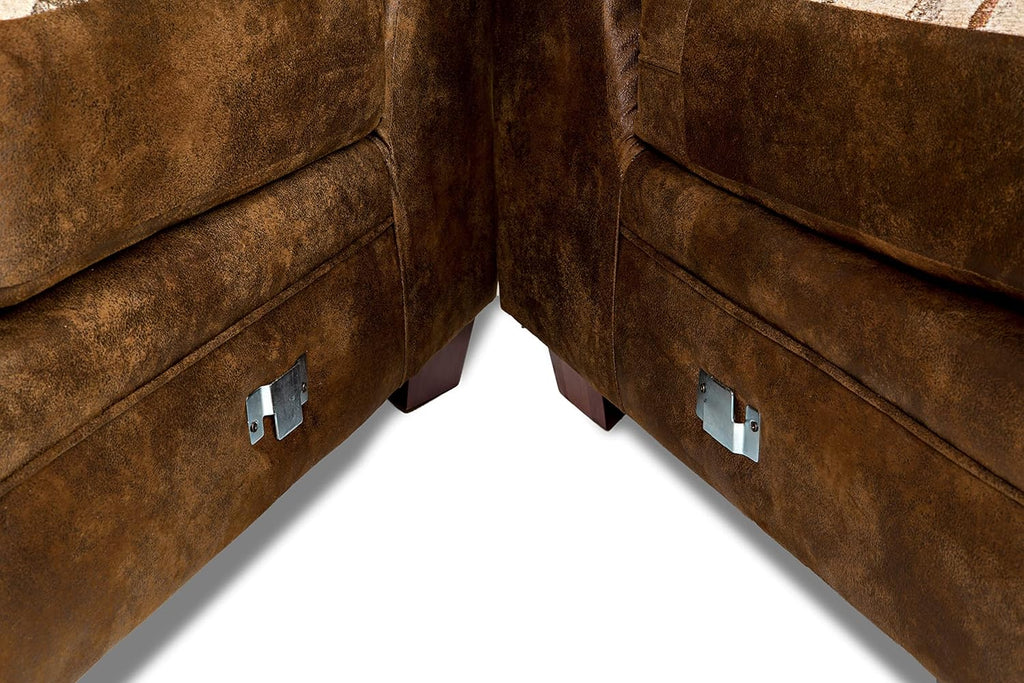 American Furniture Classics Model Wild Horses Two Piece Sofa sectional Pinto Brown