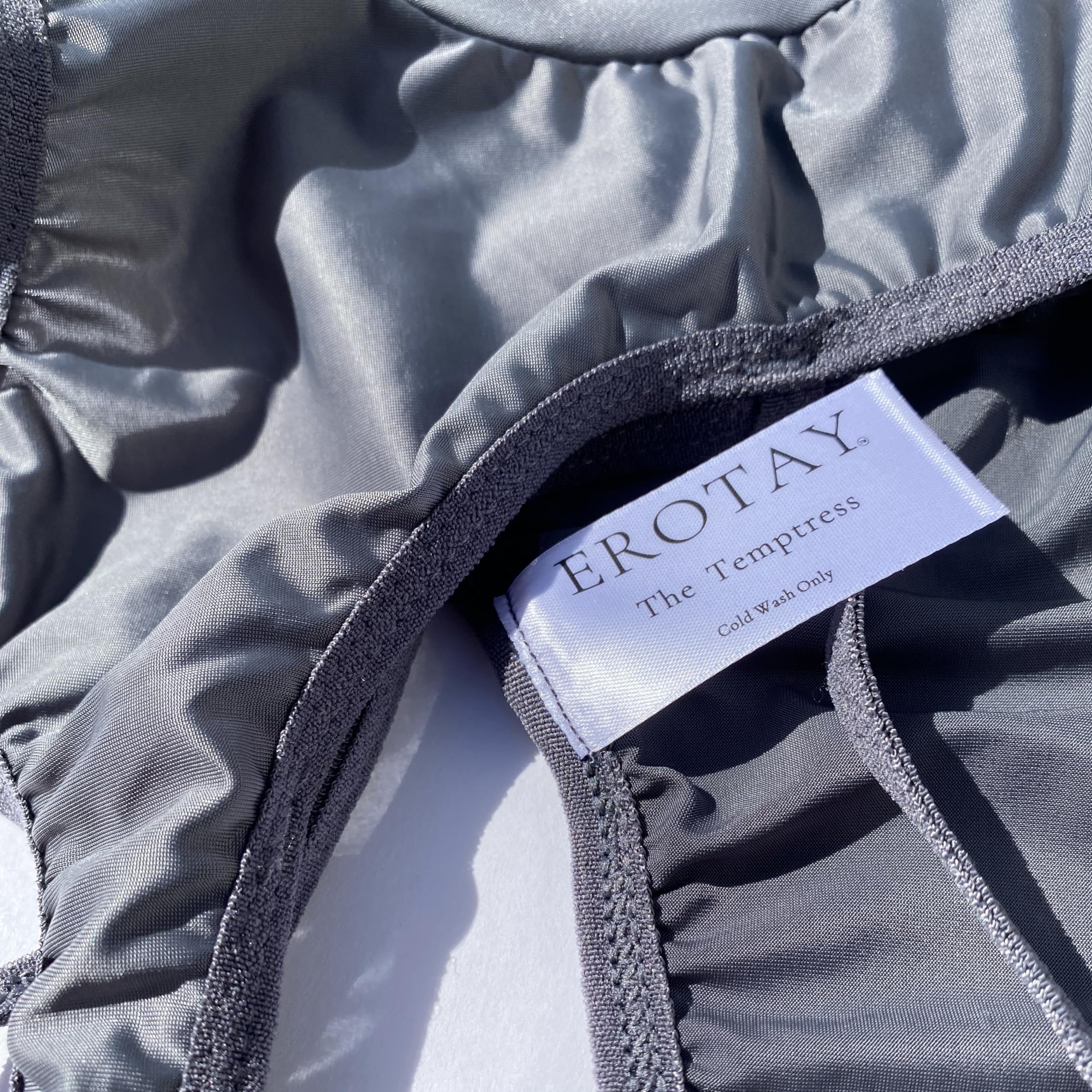 Erotay La Séductrice Lingerie Une Pièce Sexy Noir Gris Body Costume Exotique avec String Nuisette Détente Femme S-XL (Gris, Moyen)