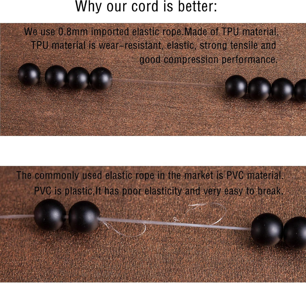 Hamoery Men Women 8mm Natural Stone Lava Rock Diffuser Bracelet Elastic Yoga Agate Beads Bracelet Bangle