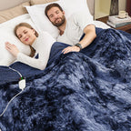 Manta Elétrica Aquecida OCTROT - Manta de Aquecimento em Sherpa de Lã para Sofá, Manta de Aquecimento de Pelo Sintético para Colo com Temporizador de 5 Posições e 10 Níveis de Aquecimento, Certificação ETL&FCC, para Adultos