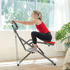 Sunny Health & Fitness Row-N-Ride PRO Machine à Squats pour la Maison, Rameur Pliable avec Capacité de 300 LB et 12 Niveaux de Résistance, Équipement d'Exercice Complet pour le Corps, Machine à Ramer - SF-A020052