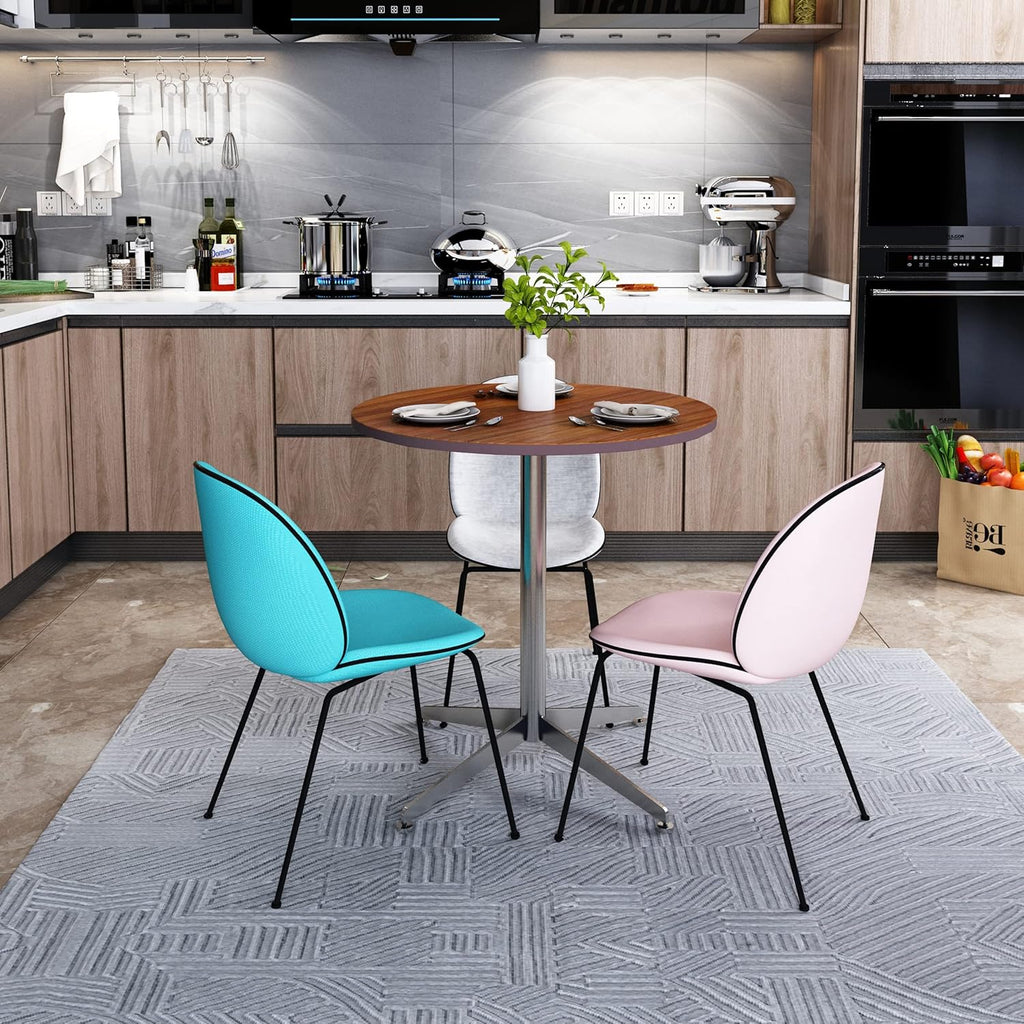 Round Office Table Conference Table Small Dining Table Coffee Meeting Table for Office Boardroom Kitchen Living Room Waterproof Desktop Easy Assembly 31.5 inch