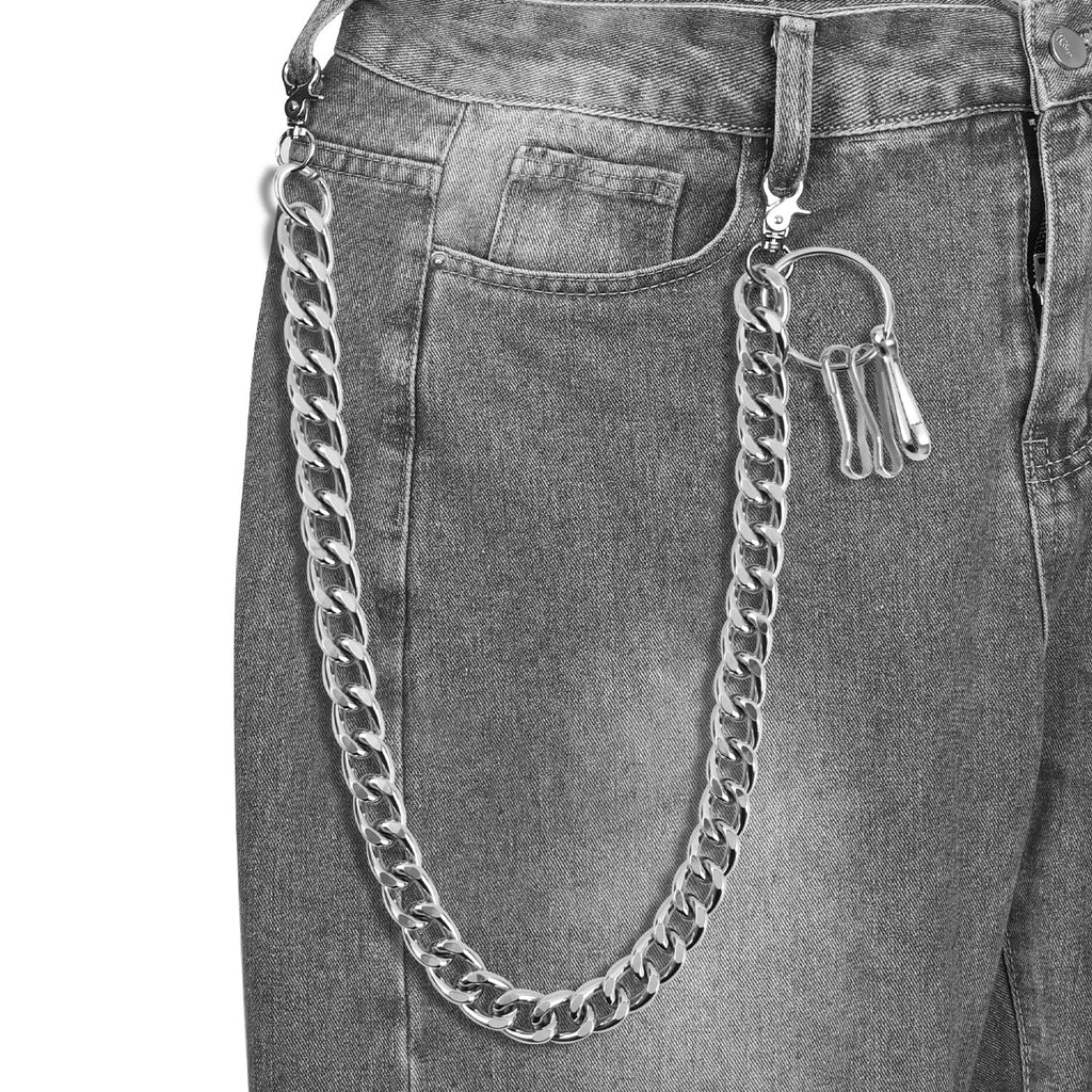 Girinme Portefeuille - Ceinture Chaîne Porte-Clés Accessoire Jeans Hip Hop Punk pour Femmes & Hommes