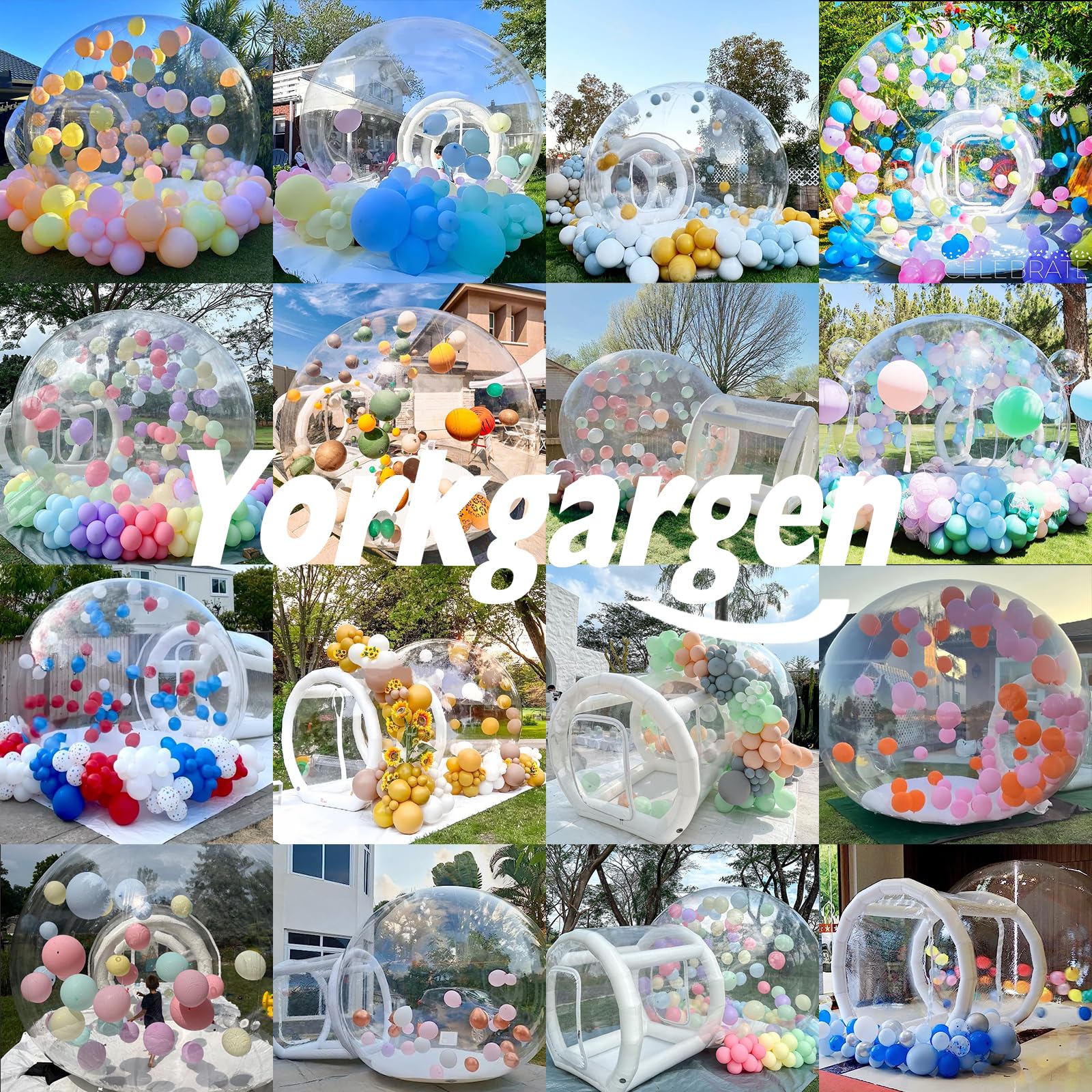 Aufblasbares Bubble-Haus für Kinder, 10ft Durchmesser klarer aufblasbarer Bubble-Dom-Zelt mit Gebläse & Pumpe, gewerblicher PVC wasserdichter Gartenzelt mit 6ft Tunnel, Party, gewerbliche Nutzung, Valentinstag Hochzeit