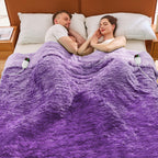 Elektrische Heizdecke mit Kunstpelz, Größe mit flauschigem Sherpa-Rücken, wärmende Plüschdecke Geschenk, weiche Heizdecken mit 10 Wärmeeinstellungen, 5 Zeiteinstellungen, ETL 50"x60", Anthrazitgrau