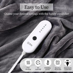 Heated Blanket Electric Blanket Full Size, Super Soft Cozy Upgraded Flannel Heating Blanket with 6 Heating Levels & 1-10 Hours Auto Off, Fast Heating & Overheat Protection, 72" x 84", Dark Gray