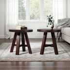 Walker Edison Colt Modern Farmhouse Solid Wood Square Side Table, 18 Inch, Espresso