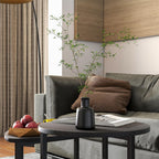 HOJINLINERO Coffee Table Side Tables End Tables Living Room Set of 2,Round Coffee Table Small Coffee Table Decor for Bedroom,Modern & Sturdy Metal Frame & Wood Top,Easy Assembly,Black Coffee Table