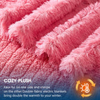 Elektrische Heizdecke mit Kunstpelz, Größe mit flauschigem Sherpa-Rücken, wärmende Plüschdecke Geschenk, weiche Heizdecken mit 10 Wärmeeinstellungen, 5 Zeiteinstellungen, ETL 50"x60", Anthrazitgrau