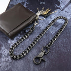 Chaîne de portefeuille newtro pour hommes femmes garçons filles, porte-clés long punk jean pantalon moto biker anneau porte-clés noir 24" (D06BK24)