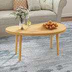 Mango Coffee Table Low Table with 4 Solid Wood Sturdy Legs, Floor Table Desk for Sitting on The Floor, Storage and Living Room Furniture (Natural)