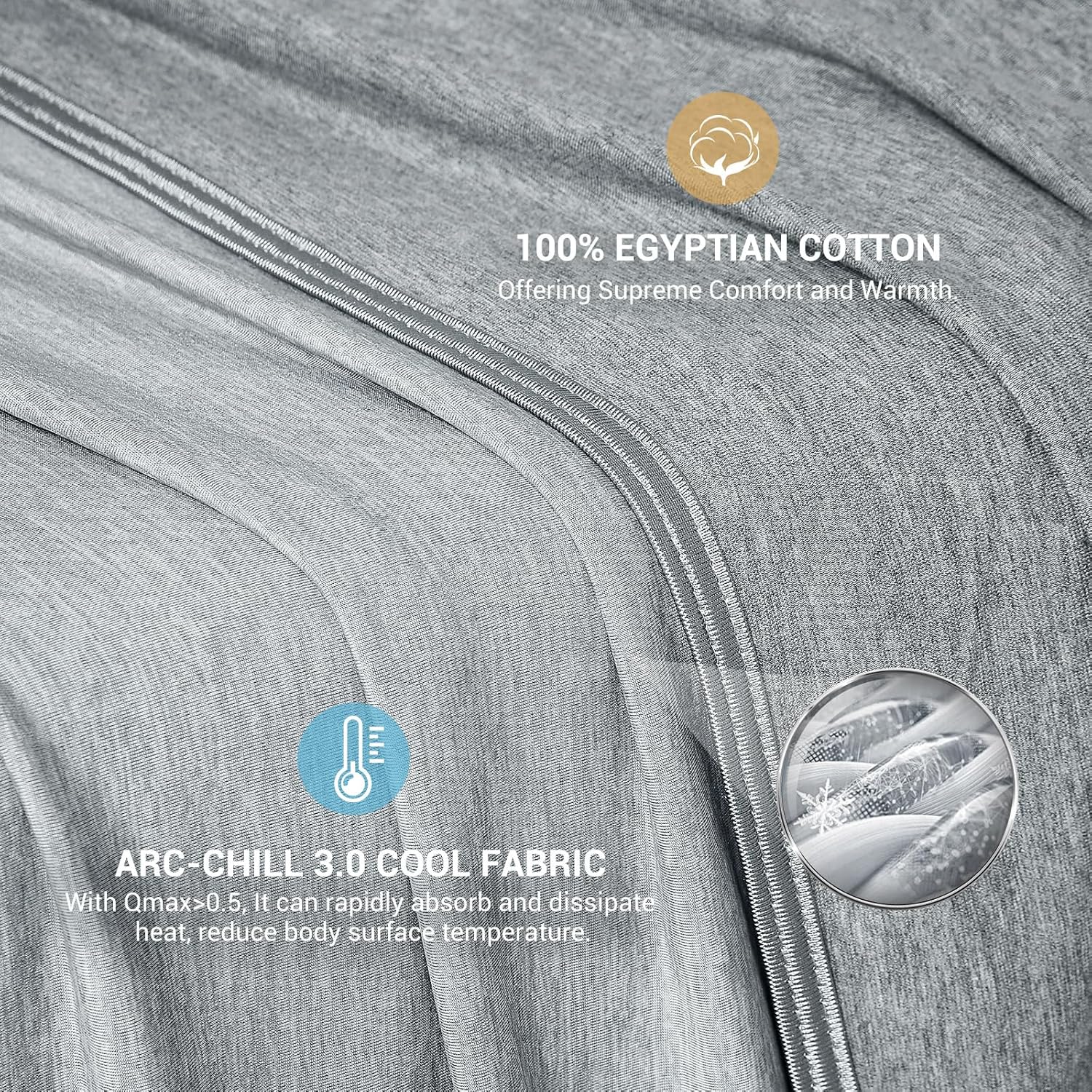 Elegear Revolutionary Cooling Blanket Queen Absorbs Heat to Keep Body Cool for Night Sweats, Arc-Chill3.0 Cool Fiber Q-Max>0.5 for Hot Sleepers, Lightweight Summer Cold Blankets for Sleeping 79“ x 86”