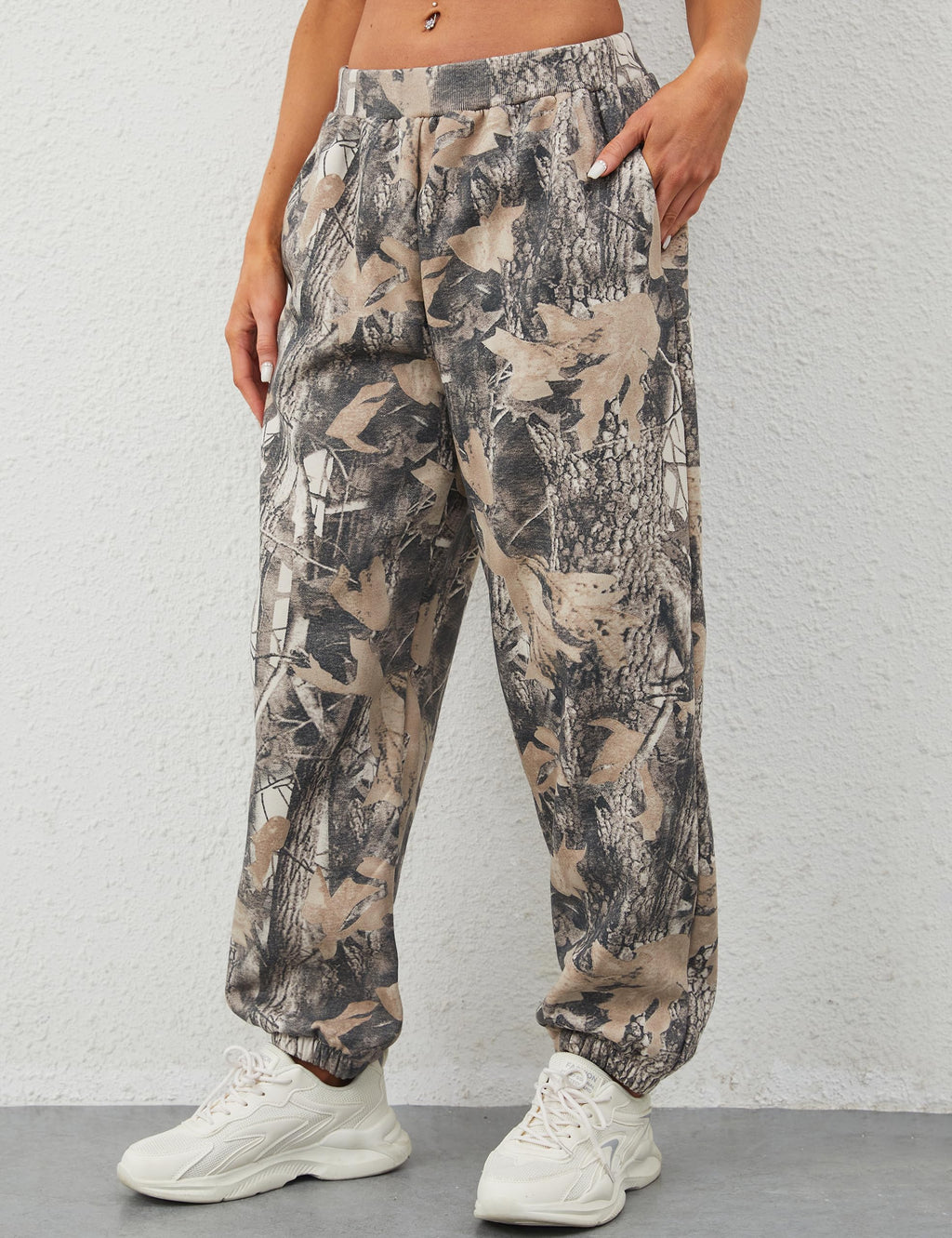 Eutten Women's Baggy Camo Sweatpants High Waisted Fleece Joggers Pants Fitted Sweat Pants with Pockets