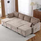 U-Shaped Oversized Symmetrical Sectional Sofa Couch Classic Chesterfield Scroll Armrest Button Tufted Sofa&Couch with Extra Wide Chaises and 2 Pillows for Living Room Home Theater/Office/Apartment