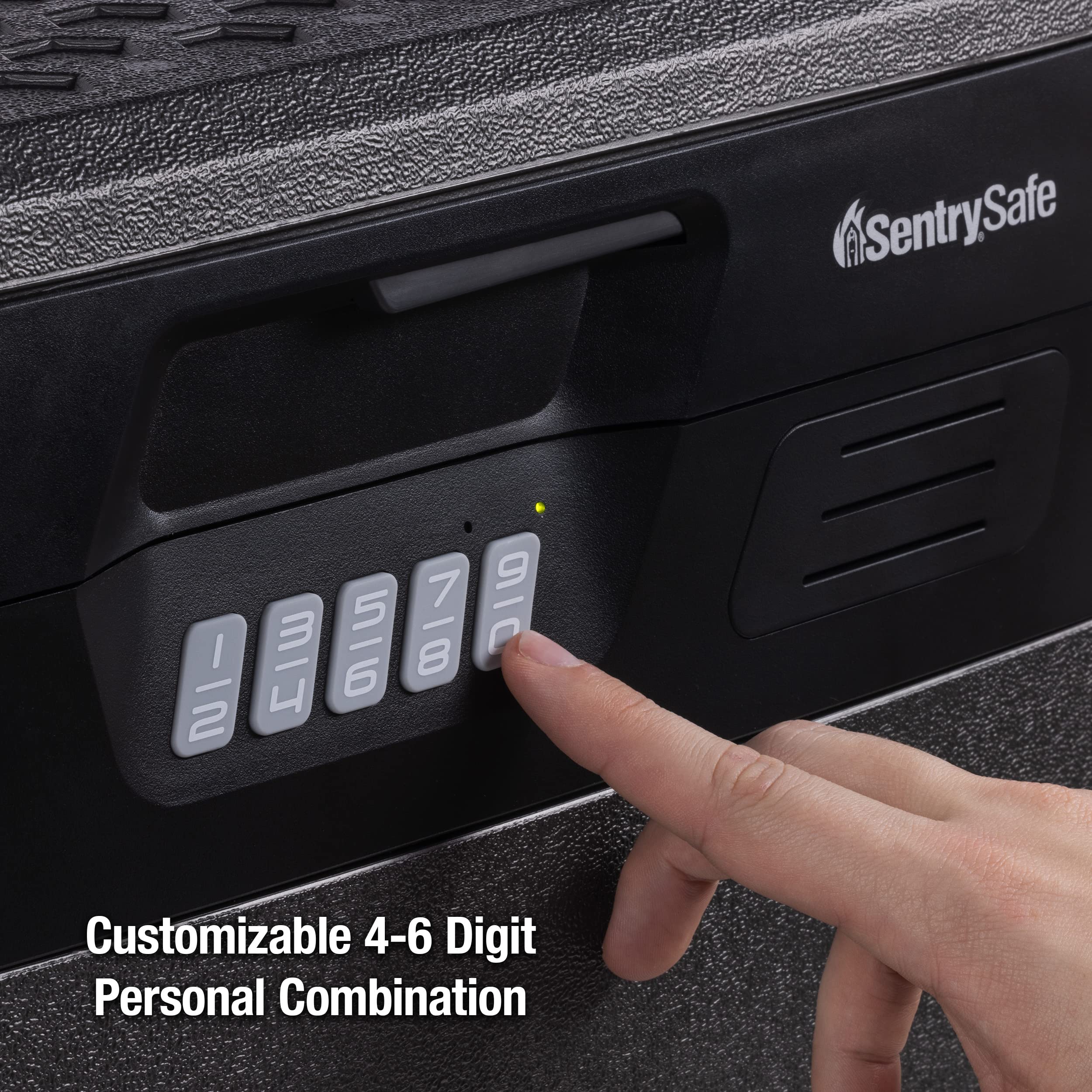 SentrySafe Kohlegrau wasserdichter und feuerfester Safe, Schließfach mit Tastatur für Dokumente und Hängemappen, Außenmaße: 14,1 x 16,6 x 13,8 Zoll, ‎FHW40300