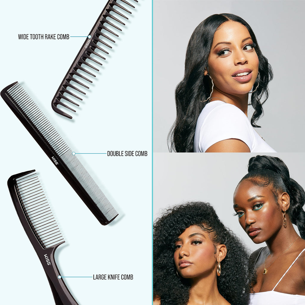 KISS Professional 10-pc Comb Set-Detangle & Style Assortment