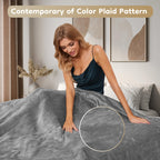 Elektrisch verwarmd deken 72" x 84" volledige maat flanellen stof met 4 verwarmingsniveaus & 10 uur automatische uitschakeling, ademend warm en wasbaar voor zacht en bed - lichtgrijs