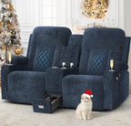 YONISEE Large Loveseat Recliner, Loveseat Recliner Sofa with Storage Console, Recliner Chair with USB Ports, 2 Cell Phone Holders, Cup Holder, Loveseat Couch for Living Room