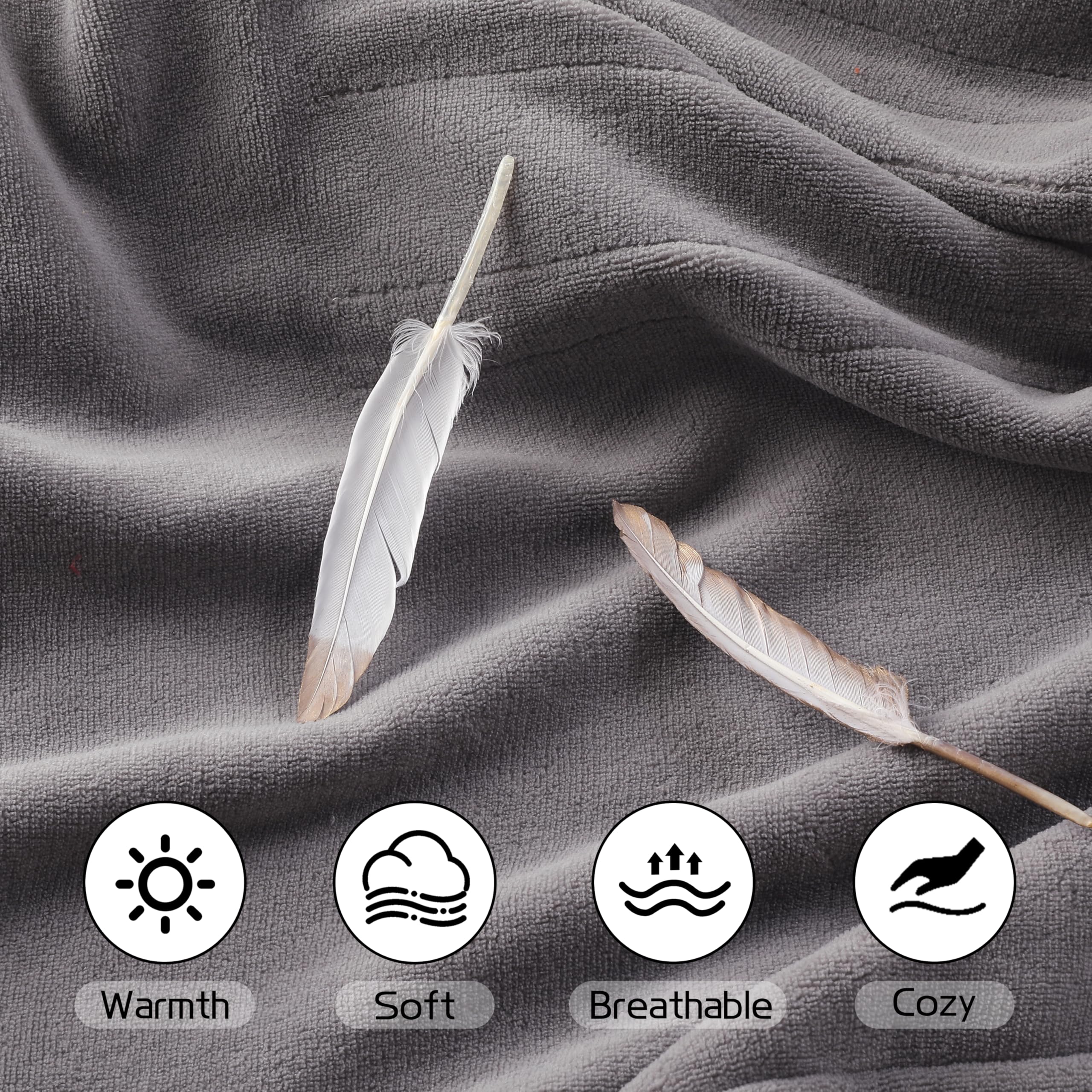 Coperta Elettrica Riscaldata 72"x84" Taglia Completa, Morbido Pile di Corallo con 4 Livelli di Riscaldamento e Spegnimento Automatico dopo 10 Ore, Lavabile in Lavatrice, Tessuto Morbido e Accogliente per la Casa, Grigio Scuro