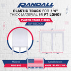 Randall Manufacturing 1/4" Plastic Sliding Door Track (White, 4 FT Long)