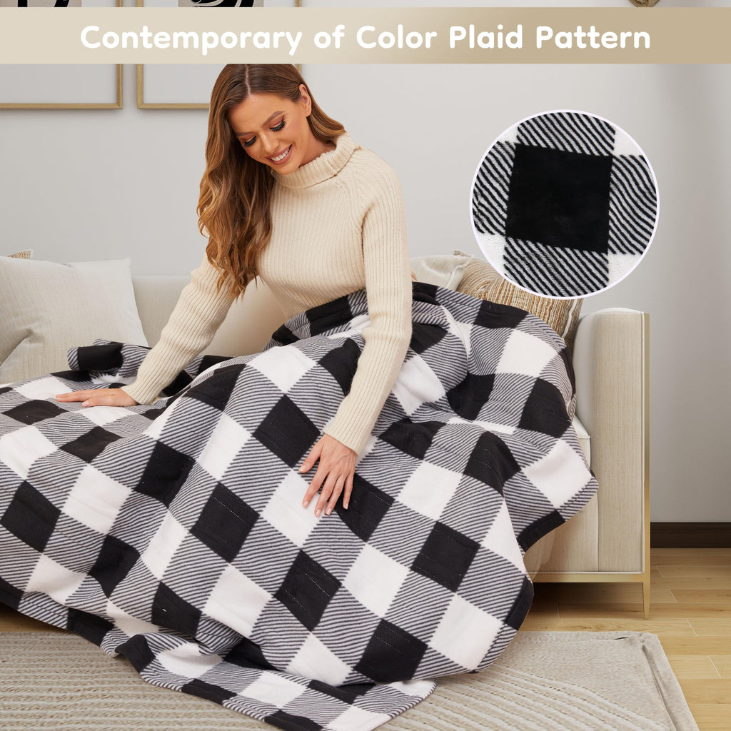 Elektrisch verwarmd deken 72" x 84" volledige maat flanellen stof met 4 verwarmingsniveaus & 10 uur automatische uitschakeling, ademend warm en wasbaar voor zacht en bed - lichtgrijs