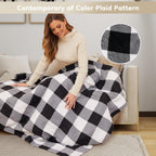 Elektrisch verwarmd deken 72" x 84" volledige maat flanellen stof met 4 verwarmingsniveaus & 10 uur automatische uitschakeling, ademend warm en wasbaar voor zacht en bed - lichtgrijs