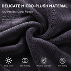 Couverture chauffante électrique DUODUO 72"x84" en polaire corail chaude avec 4 réglages de chaleur et arrêt automatique de 10 heures Protection contre la surchauffe - Gris 