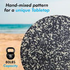 Melino Ocean-Plastic Round Side Table for Living Room, Bedroom, Nightstand with FSC Wood Base, Easy Assembly, Accent/Coffee Table (Stellae Obscura)