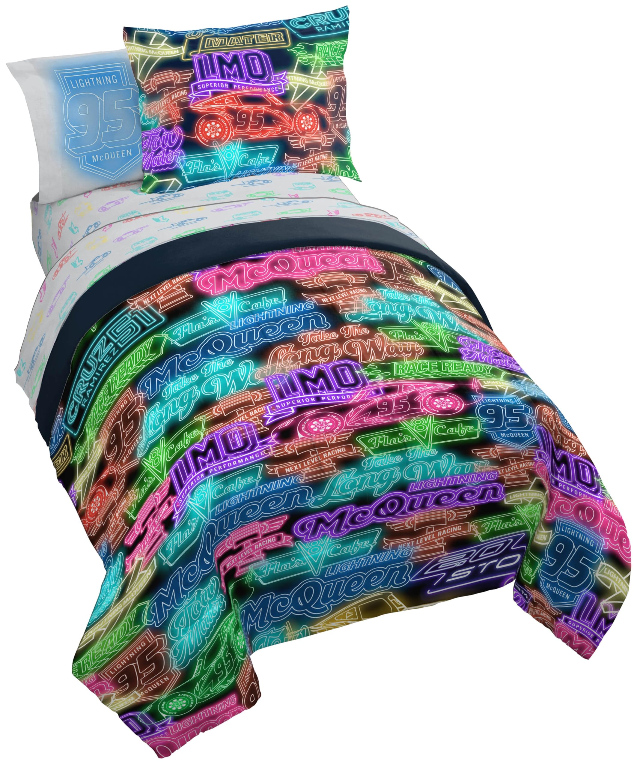 Jay Franco Kids Comforter Set Includes Sheets and Pillow Covers - Soft and Cozy Bed Set for Stylish Room Decor, Grey - Minecraft Movie, 7 Piece Queen Size Bedding