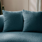 Modern 5 Seats Curved Sofa Oversized Half-Moon Sofa&Couch, Beautiful Freestanding Sofa Comfy Teddy Fleece Boucle Leisure Sofa Couch with 4 Big Pillows for Home Office Apartment Living Room