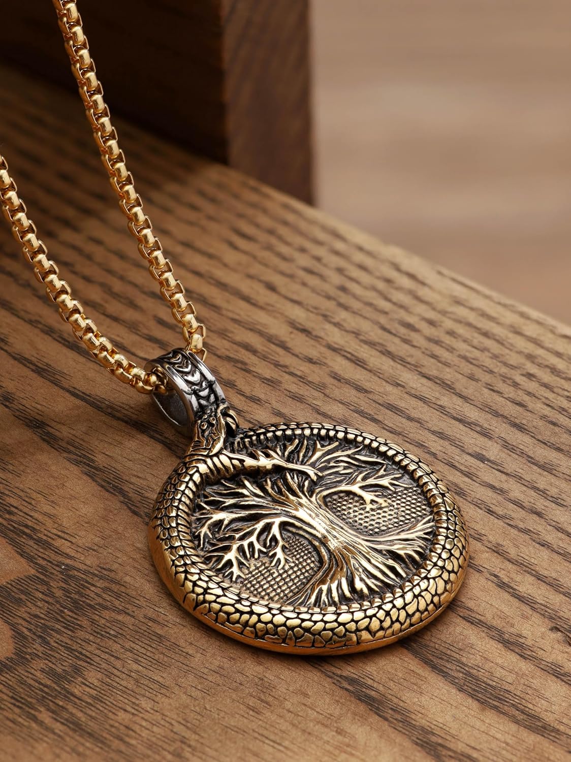 HAQUIL Viking Celtic Wiccan Tree of Life Pendant Necklace, Tree of Life Jewelry Gifts for Men and Women
