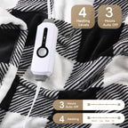 Elektrisch verwarmd deken 72" x 84" volledige maat flanellen stof met 4 verwarmingsniveaus & 10 uur automatische uitschakeling, ademend warm en wasbaar voor zacht en bed - lichtgrijs
