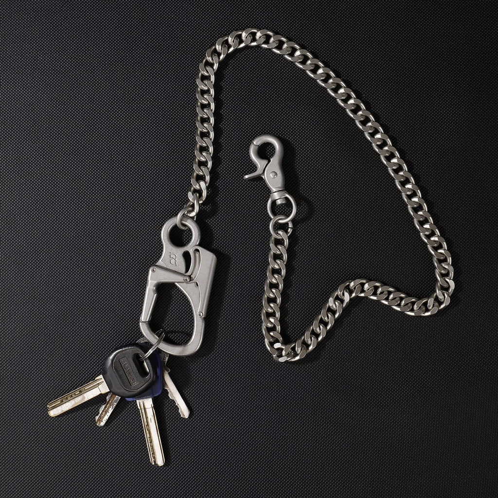 Ahiller Biker Wallet Chain, Heavy Duty Pocket Chain with Lockable Carabiner, Men Chains for Keys, Jeans, Pants, Purse and Handbag（QK-Silver-1PCS） - Grand Goldman