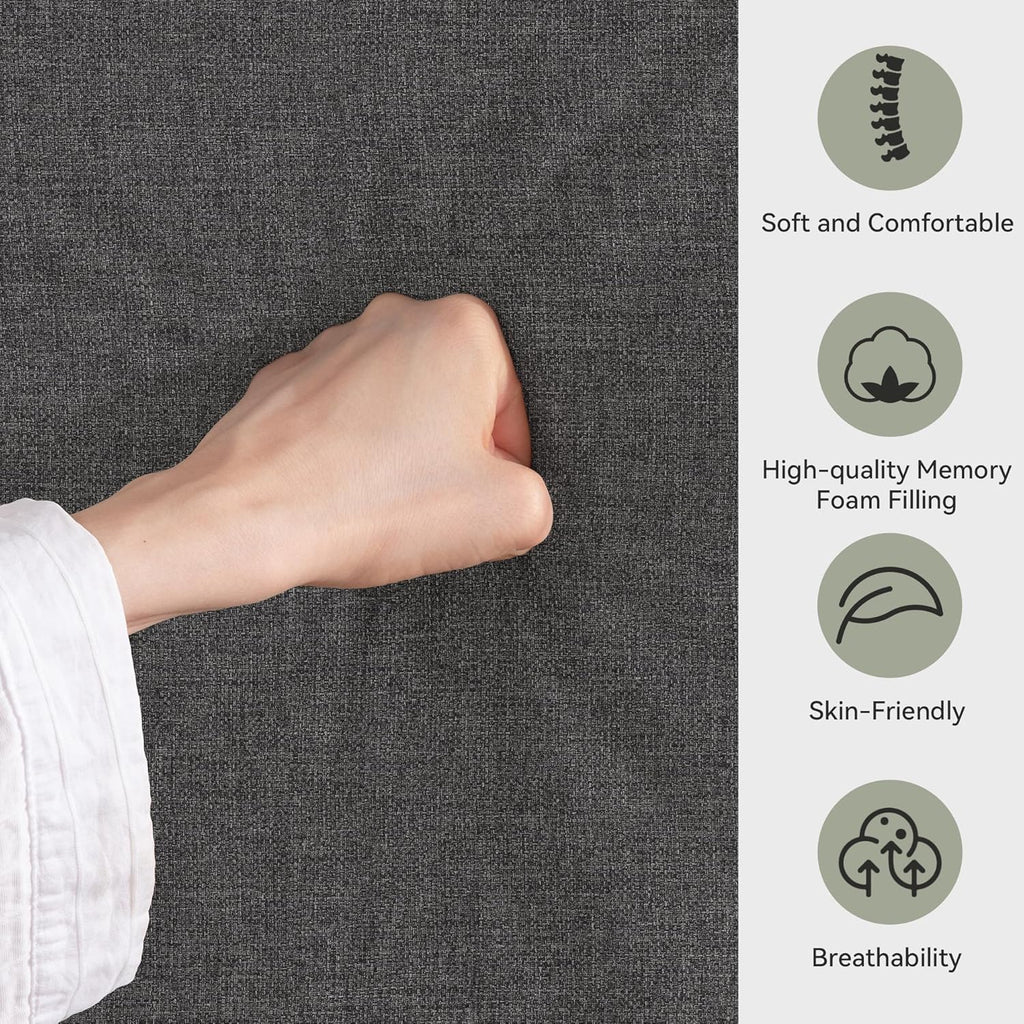 Convertible Futon Sofa Bed,71" Memory Foam Futon Couch,Detachable Cushion,Adjustable Backrest & Armrest,Linen Modern Loveseat Sleeper Recliner for Living Room,Office,Apartment,Medium Grey