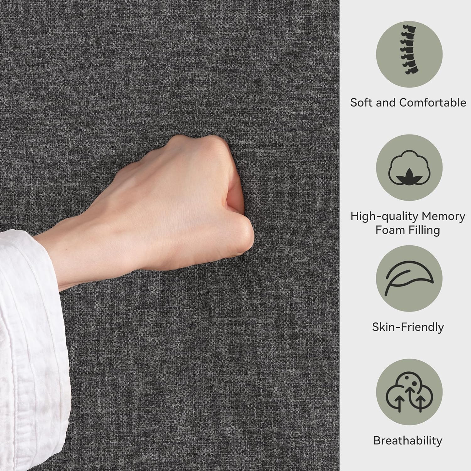 Convertible Futon Sofa Bed,71" Memory Foam Futon Couch,Detachable Cushion,Adjustable Backrest & Armrest,Linen Modern Loveseat Sleeper Recliner for Living Room,Office,Apartment,Medium Grey