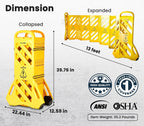 Alpine Commercial Safety Barriers, 13 Foot Expandable Mobile Barricade System - Folding Portable Barrier, Traffic Barricade Fence, Plastic Barricade for Construction, Traffic Control, Driveway Gate