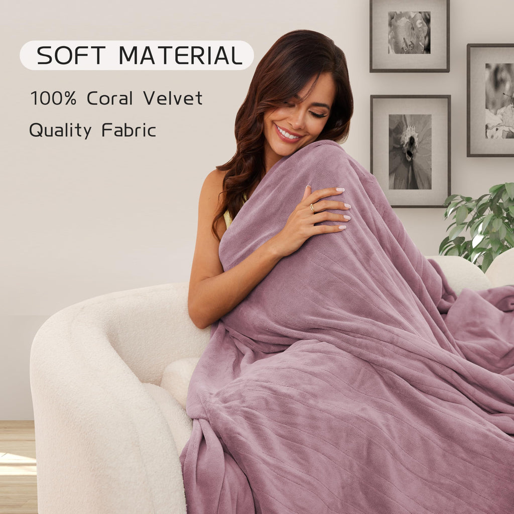 Coperta Elettrica Riscaldata 72"x84" Taglia Completa, Morbido Pile di Corallo con 4 Livelli di Riscaldamento e Spegnimento Automatico dopo 10 Ore, Lavabile in Lavatrice, Tessuto Morbido e Accogliente per la Casa, Grigio Scuro