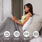 Coperta Elettrica Riscaldata 72"x84" Taglia Completa, Morbido Pile di Corallo con 4 Livelli di Riscaldamento e Spegnimento Automatico dopo 10 Ore, Lavabile in Lavatrice, Tessuto Morbido e Accogliente per la Casa, Grigio Scuro