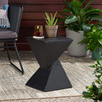 Christopher Knight Home Kajsa Outdoor Lightweight Concrete Accent Table, Black
