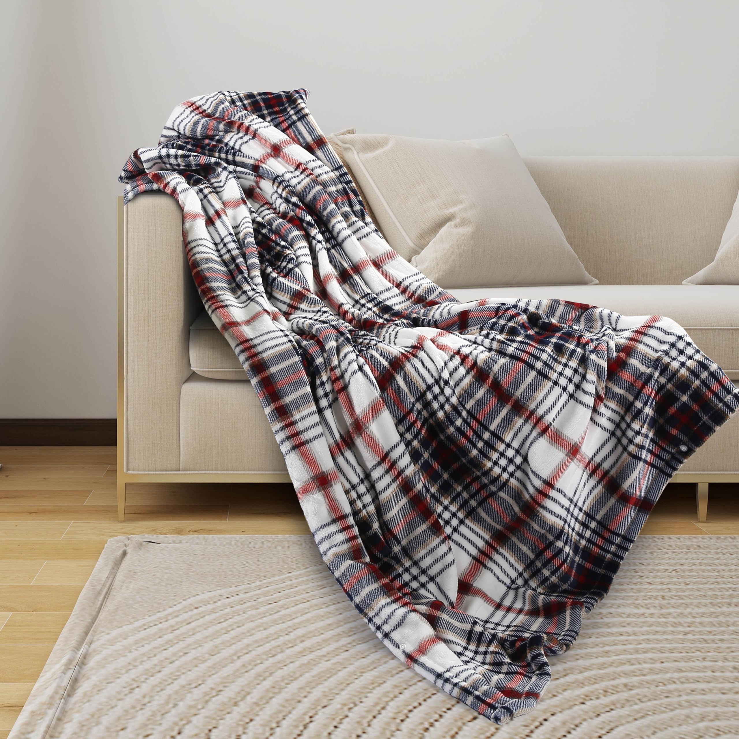 Elektrisch verwarmd deken 72" x 84" volledige maat flanellen stof met 4 verwarmingsniveaus & 10 uur automatische uitschakeling, ademend warm en wasbaar voor zacht en bed - lichtgrijs